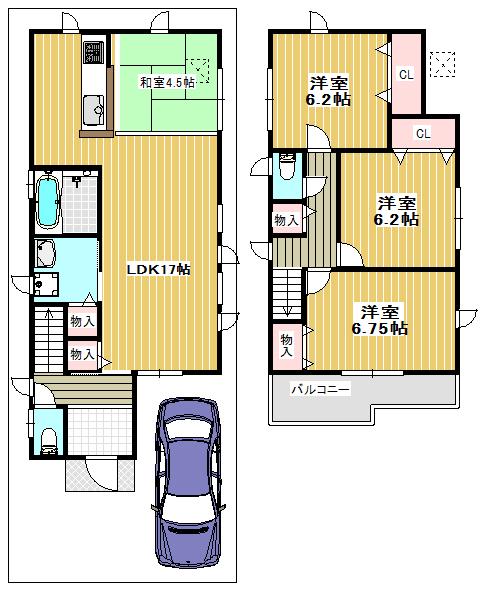 Floor plan. 27,800,000 yen, 4LDK, Land area 92.2 sq m , Building area 94.04 sq m