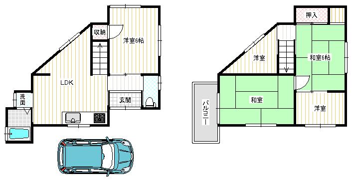 Floor plan. 10.8 million yen, 3LDK, Land area 70.32 sq m , Building area 66.41 sq m