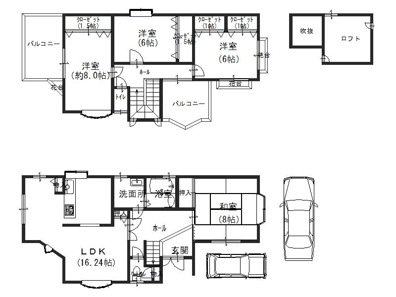Floor plan. 24,800,000 yen, 4LDK, Land area 126.7 sq m , Building area 110.09 sq m