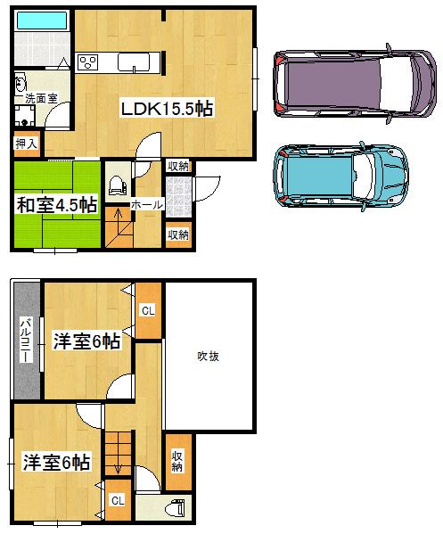 Floor plan. 16.3 million yen, 3LDK, Land area 93.61 sq m , Building area 81.81 sq m