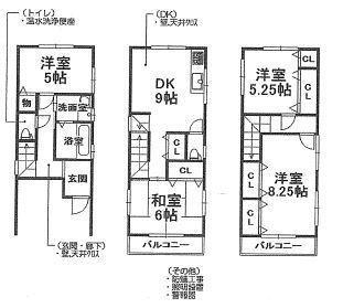 Floor plan. 16,980,000 yen, 4LDK, Land area 53.6 sq m , Building area 87.97 sq m