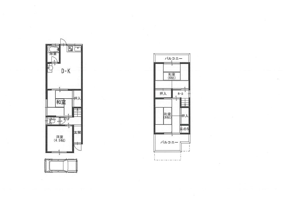 Floor plan. 5.9 million yen, 4DK, Land area 55.49 sq m , Building area 62.01 sq m