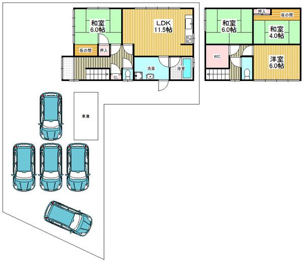 Floor plan. 23.8 million yen, 4LDK, Land area 203.86 sq m , Building area 106.4 sq m