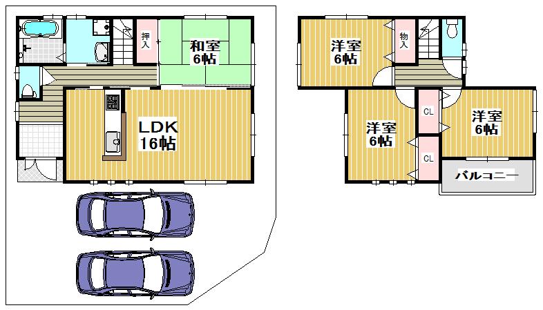 Floor plan. 23.8 million yen, 4LDK, Land area 120.1 sq m , Building area 95.98 sq m