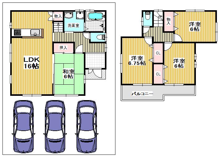 Floor plan. Price 25,800,000 yen, 4LDK, Land area 120 sq m , Building area 94.77 sq m