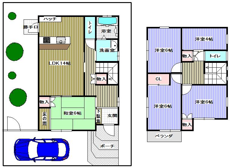 Floor plan. 22,980,000 yen, 5LDK, Land area 122.19 sq m , Building area 106.8 sq m