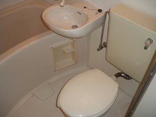 Toilet. Toilet (bus toilet same room)
