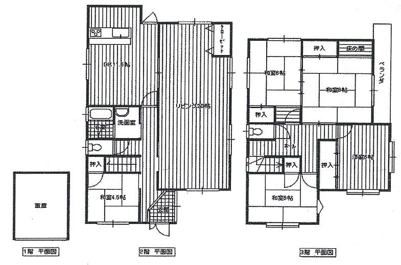 Floor plan. 22,800,000 yen, 5LDK, Land area 144.77 sq m , It is safe rare 5LDK property also in the building area 150.96 sq m large family. 
