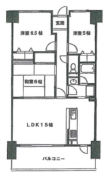 Floor plan. 3LDK, Price 9 million yen, Occupied area 72.27 sq m , Balcony area 13.11 sq m rare floor plan