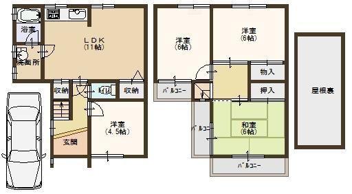 Floor plan. 13,980,000 yen, 4LDK, Land area 69.18 sq m , There is also a building area 77 sq m attic storage