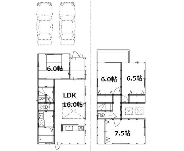 Floor plan. 22,800,000 yen, 4LDK, Land area 93.72 sq m , Building area 94.77 sq m 1 issue areas