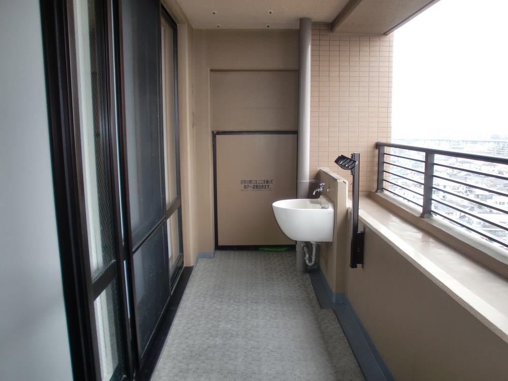 Balcony. Spacious balcony with a slop sink.