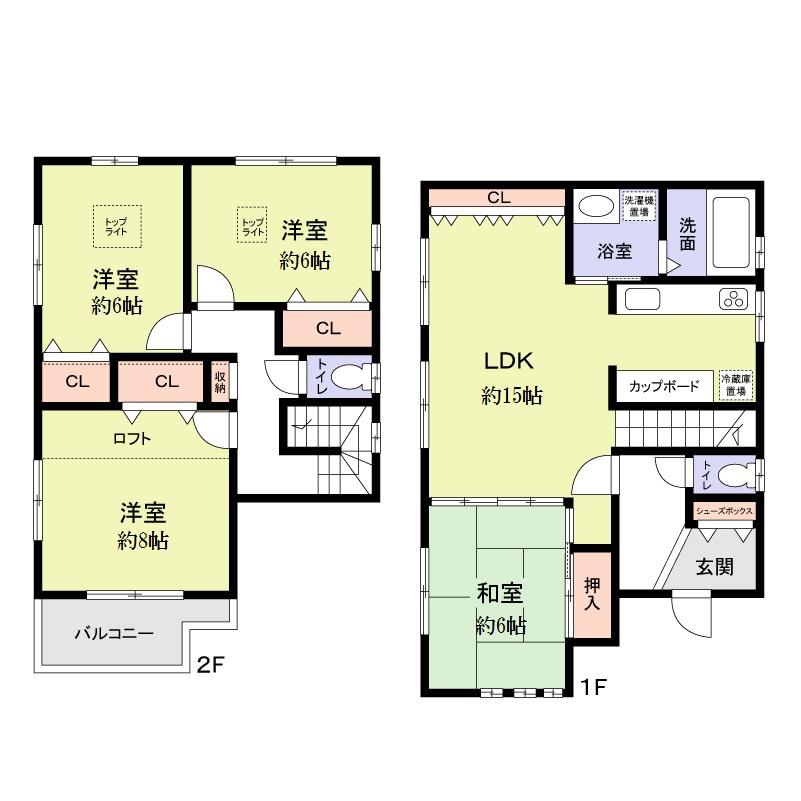 Floor plan. 24,800,000 yen, 4LDK, Land area 100.64 sq m , Building area 99.89 sq m