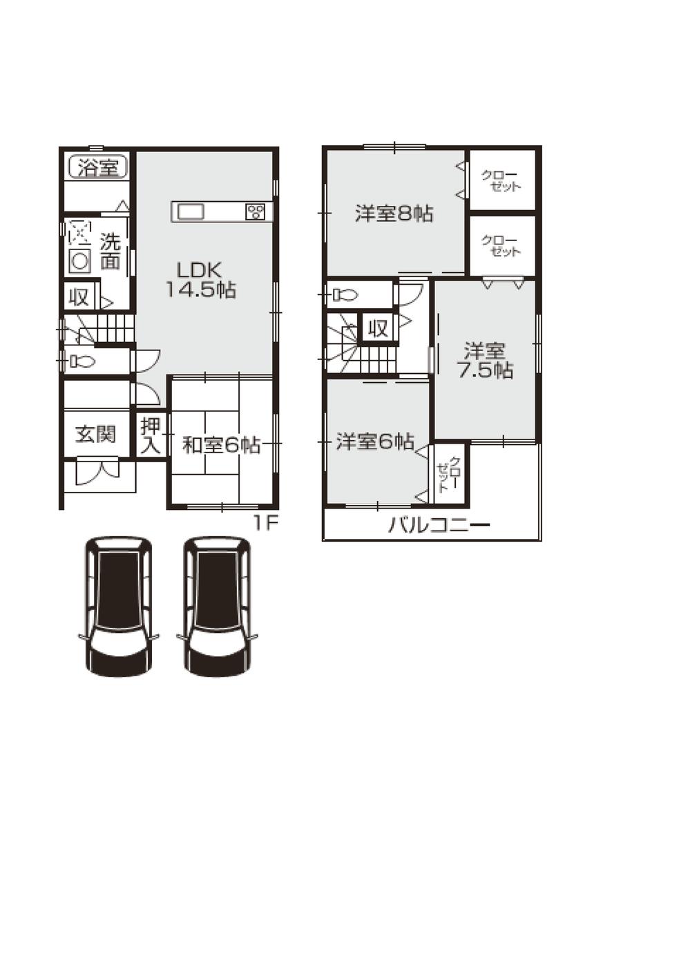Floor plan. 23.8 million yen, 4LDK, Land area 97.44 sq m , Building area 80 sq m