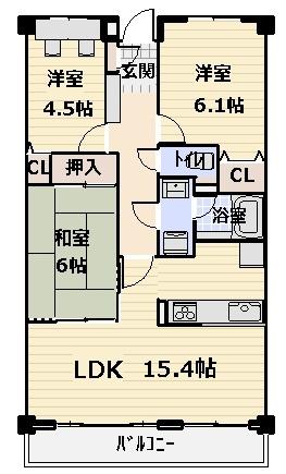 Floor plan. 3LDK, Price 11.5 million yen, Occupied area 70.11 sq m , Balcony area 9.9 sq m