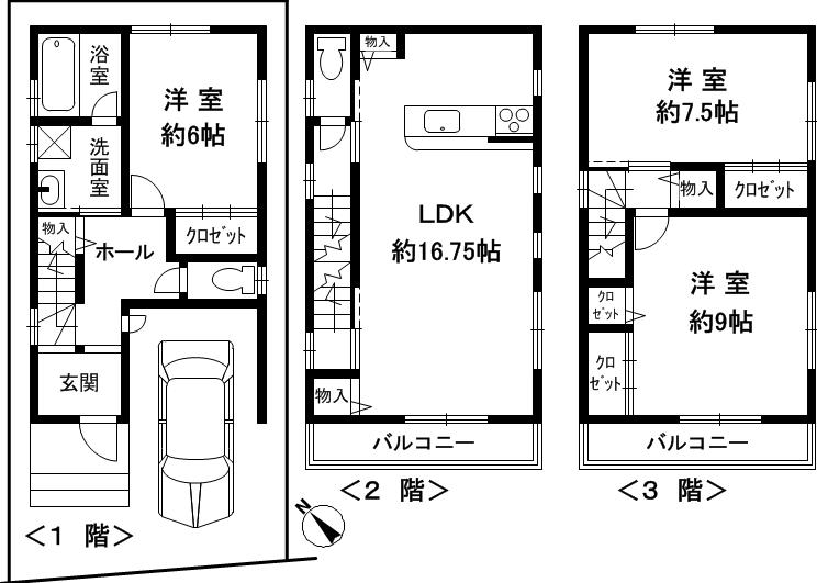 Floor plan. 21,800,000 yen, 3LDK, Land area 59.28 sq m , Building area 99.36 sq m