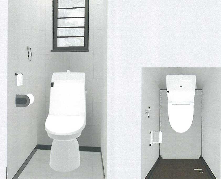 Toilet. Rikushiru made, Cleaning Ease integral shower toilet, Maru wash cleaning type