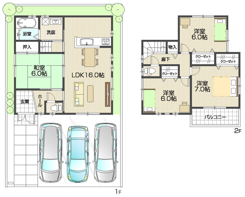 Floor plan. (No. 5 locations), Price 28.8 million yen, 4LDK, Land area 106.23 sq m , Building area 94.77 sq m