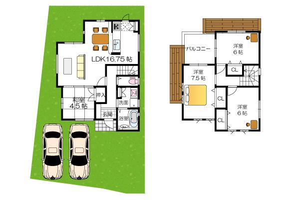 Floor plan. (No. 1 point), Price 30,998,000 yen, 4LDK, Land area 130.48 sq m , Building area 92.34 sq m