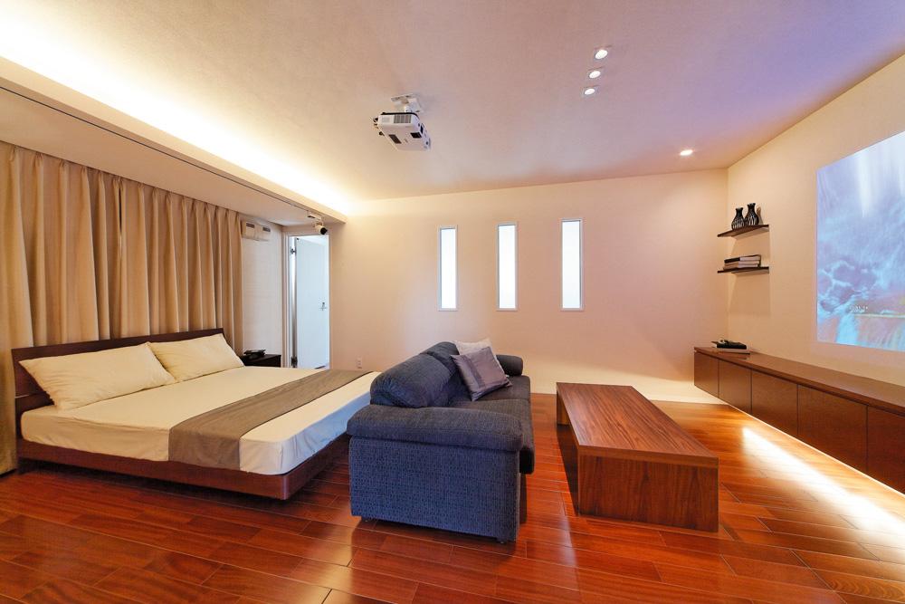 Model house photo. The bedroom is theater room! (Flower Expo model house 弐号 Museum)