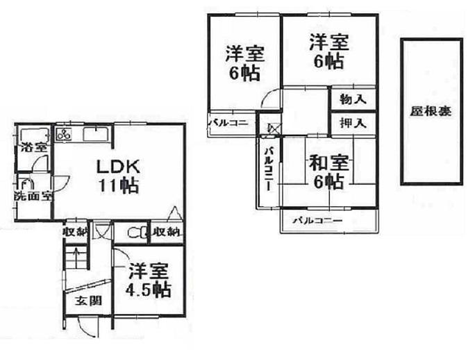 Floor plan. 13,980,000 yen, 4LDK, Land area 69.18 sq m , Spacious 4LDK with a building area of ​​77 sq m attic. 