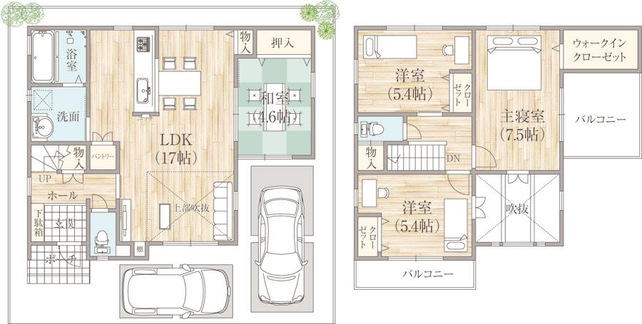 Floor plan. (No. 6 locations), Price 31,320,000 yen, 4LDK, Land area 100 sq m , Building area 96.48 sq m