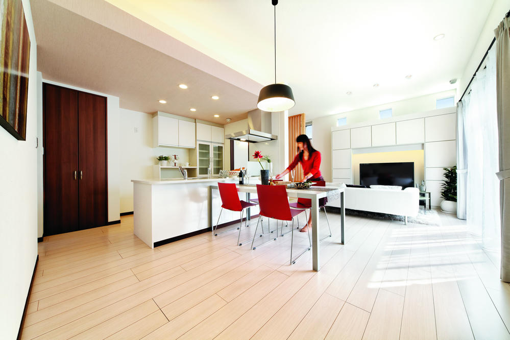 Same specifications photos (living). "Nobiyaie" living. By raising the ceiling of the living room from the usual 2.5m to 3m, Also a feeling of opening is increased at the same pledge number, Widely is popular feel.