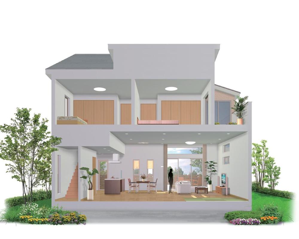 Other. "Nobiyaie" conceptual diagram. By raising the ceiling of the living room from the usual 2.5m to 3m, You can feel the sense of openness and breadth.