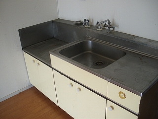 Kitchen. Two-burner gas stove installation Allowed Kitchen