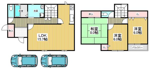 Floor plan. 21,980,000 yen, 3LDK, Land area 109.09 sq m , Building area 96.47 sq m