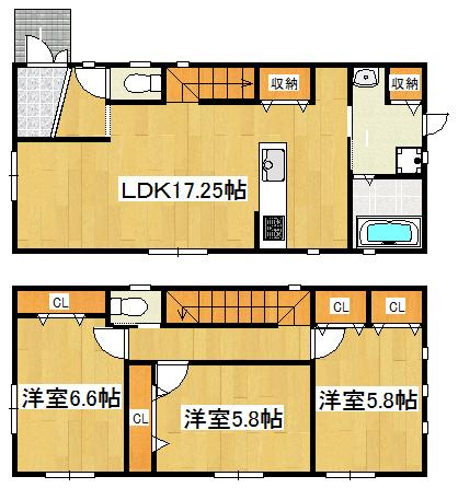 Floor plan. 26,800,000 yen, 3LDK, Land area 94.92 sq m , Frame house building area 90 sq m forever love