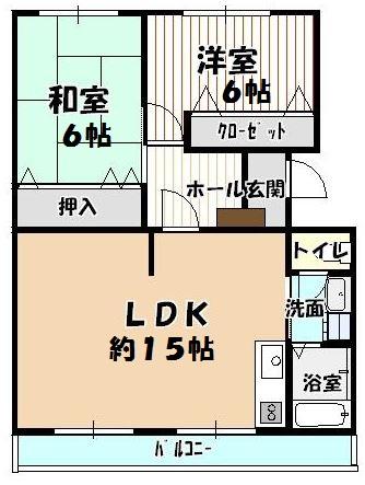 Floor plan. 2LDK, Price 8.8 million yen, Occupied area 59.76 sq m , Balcony area 7.59 sq m private garden