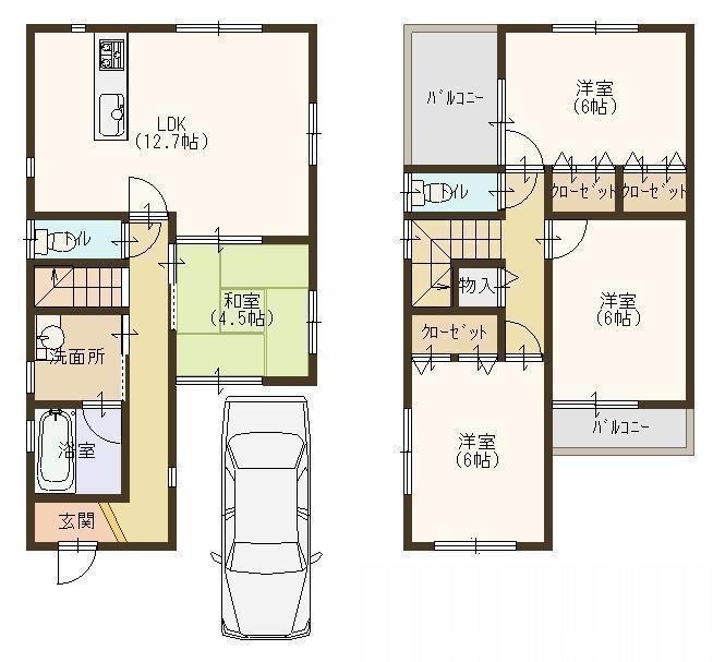 Floor plan. 23 million yen, 4LDK, Land area 82.96 sq m , How in the building area 87.48 sq m for the first time in My Home?