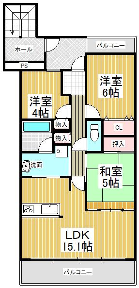 Floor plan. 3LDK+S, Price 21,800,000 yen, Footprint 71.4 sq m