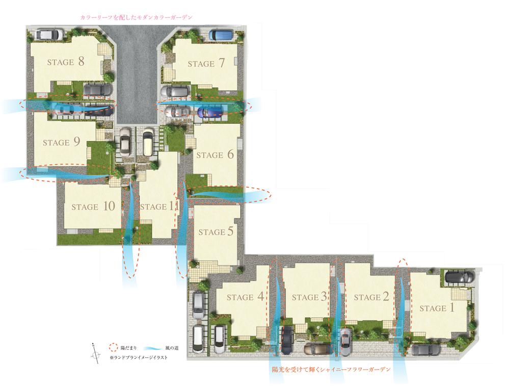 The entire compartment Figure. About the road width of the city wards 6.7m. And widely provided, Also by the continuous placement of the adjacent car port, It was achieved with plenty of lighting and ventilation of goodness.