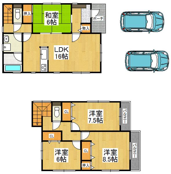 Floor plan. 23.8 million yen, 4LDK, Land area 138.66 sq m , Building area 103.68 sq m