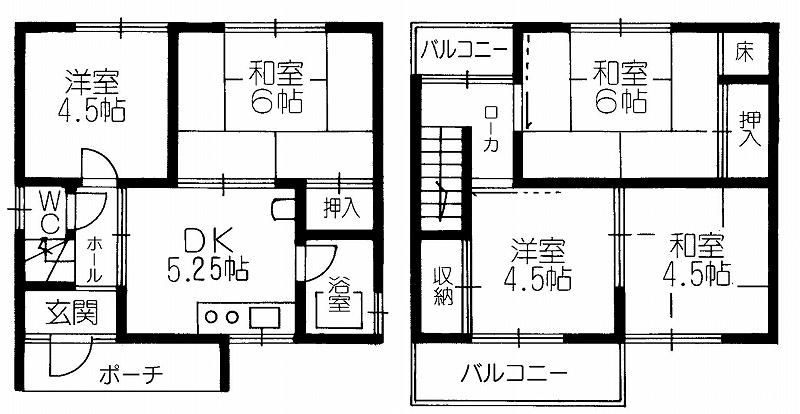 Floor plan. 6.8 million yen, 5DK, Land area 53.37 sq m , Building area 66.24 sq m