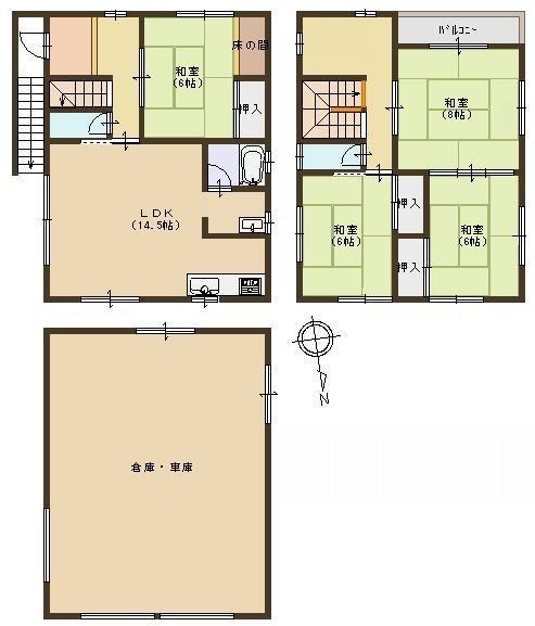Floor plan. 15 million yen, 4LDK, Land area 81.39 sq m , Is a floor plan of the building area 153.19 sq m 4LDK ☆