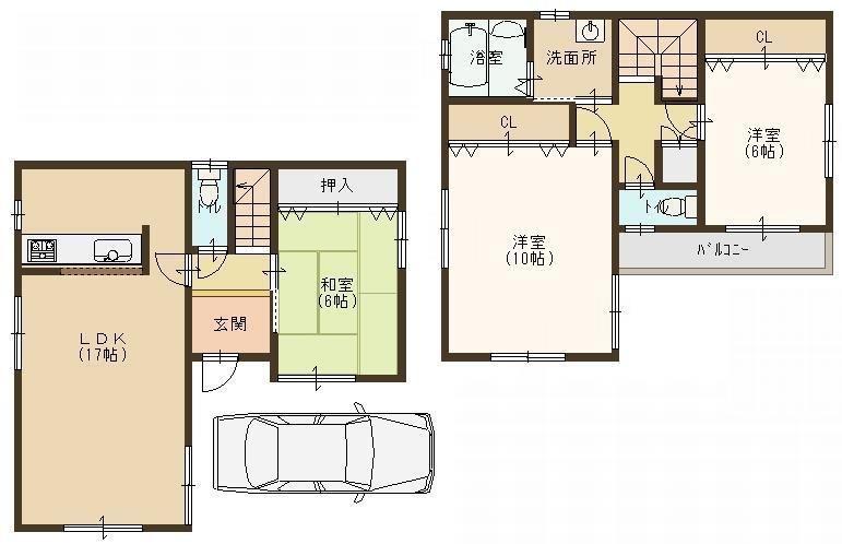 Floor plan. 17,980,000 yen, 3LDK, Land area 87.35 sq m , There is housed in a building area of 90.39 sq m each room is a floor plan of 3LDK ☆ ☆