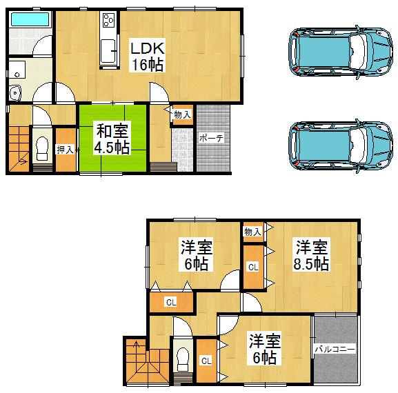 Floor plan. 23.8 million yen, 4LDK, Land area 144.45 sq m , Building area 98.82 sq m