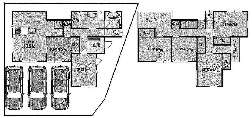 Floor plan. 29,800,000 yen, 6LDK, Land area 157.52 sq m , 6LDK of building area 119.07 sq m rare Spacious is safe Even if you're a big family. 