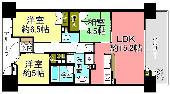 Floor plan. 3LDK, Price 24.5 million yen, Occupied area 69.98 sq m , Balcony area 11.71 sq m