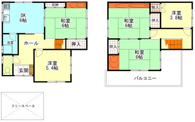 Floor plan. 4.8 million yen, 5DK, Land area 70.06 sq m , Building area 81 sq m