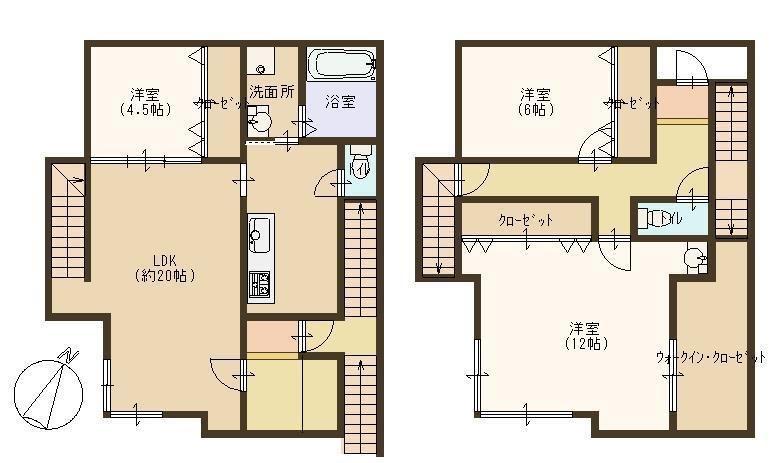 Floor plan. 16.8 million yen, 3LDK, Land area 23.46 sq m , There is housed in a building area of ​​103.12 sq m each room is a floor plan of 3LDK ☆  ☆ 