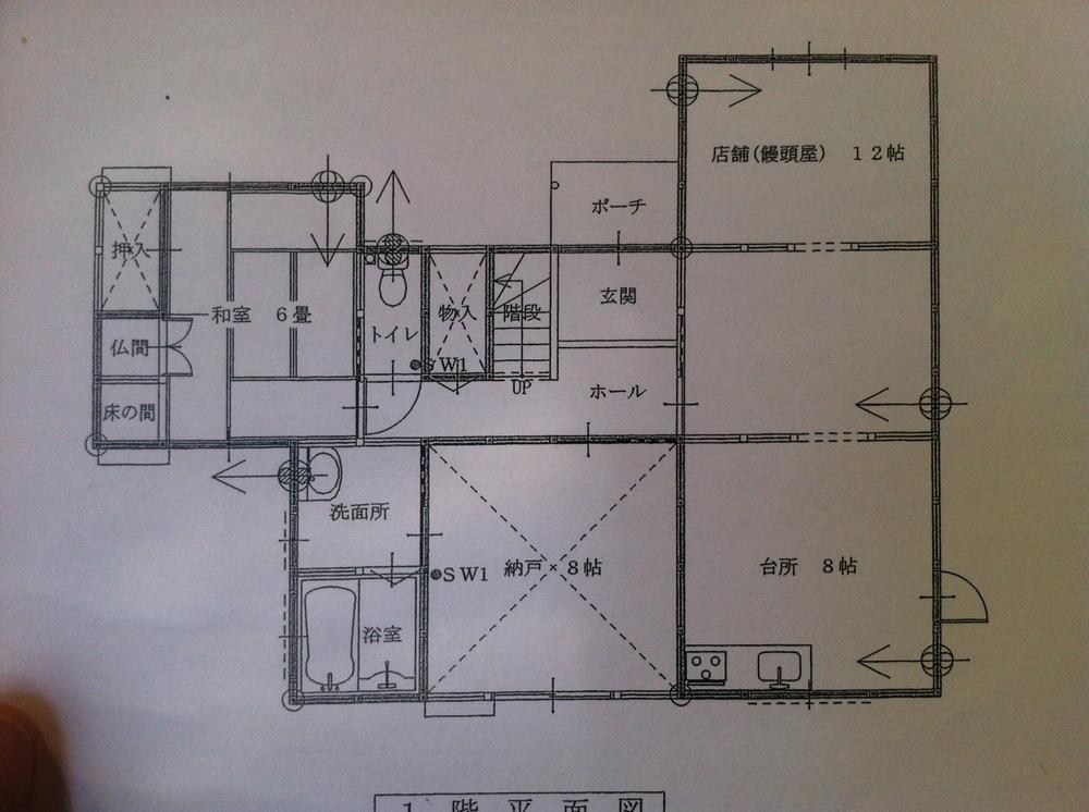 Floor plan. 27,800,000 yen, 4LDK + S (storeroom), Land area 198.34 sq m , It is a building area of ​​133.31 sq m 1 floor Floor Plan. 