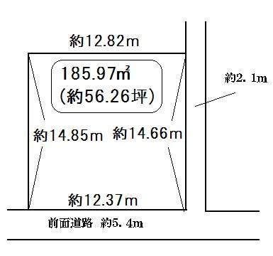 Compartment figure. Land price 29,800,000 yen, Land area 185.96 sq m