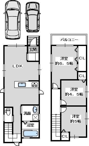 Floor plan. 18.5 million yen, 3LDK, Land area 73.96 sq m , Building area 71.2 sq m