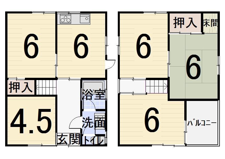 Floor plan. 8.8 million yen, 5DK, Land area 51.28 sq m , Building area 72.61 sq m