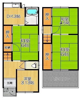 Floor plan. 6.5 million yen, 4DK, Land area 47.27 sq m , Building area 55.22 sq m