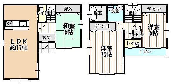 Floor plan. 17,980,000 yen, 3LDK, Land area 87.35 sq m , Building area 90.39 sq m